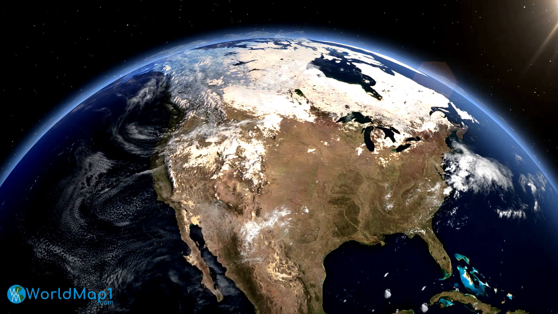 Satellite Map of the United States